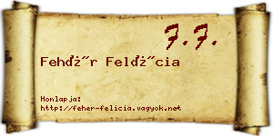 Fehér Felícia névjegykártya